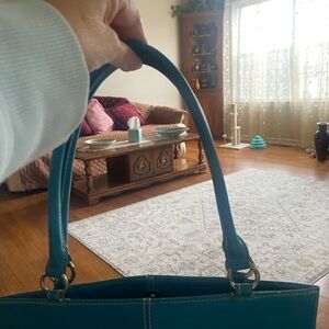 Elegant Blue Leather Women's Handbag by Wilson Leather. Excellent Condition.